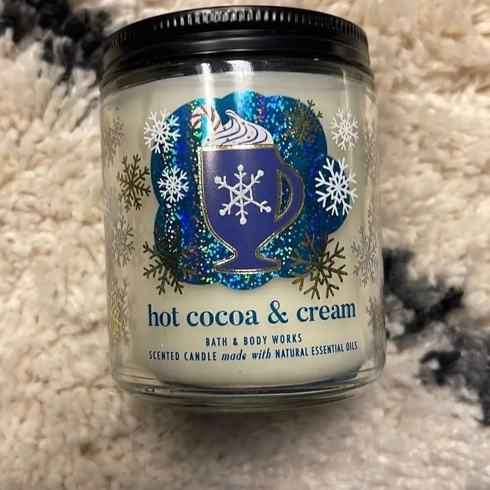 NWT Bath & Body Works Hot Cocoa & Cream single wick jar candle - Picture 2 of 3
